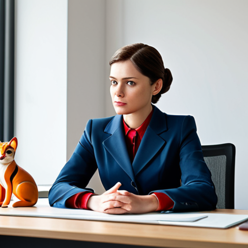 Professional Businesswoman Remembering Childhood**
A professional businesswoman in a modest business suit, sitting at a modern desk in a bright office, looking thoughtfully at a vintage "Sophie Ruby" toy on her desk, fully clothed, appropriate attire, safe for work, perfect anatomy, natural proportions, professional photography, high quality, family-friendly.
**