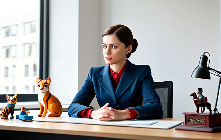 Professional Businesswoman Remembering Childhood**

A professional businesswoman in a modest business suit, sitting at a modern desk in a bright office, looking thoughtfully at a vintage "Sophie Ruby" toy on her desk, fully clothed, appropriate attire, safe for work, perfect anatomy, natural proportions, professional photography, high quality, family-friendly.

**