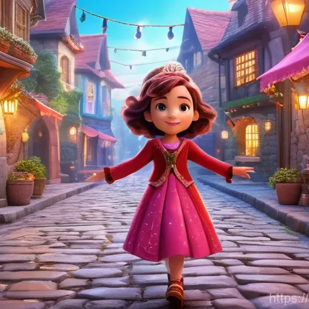 소피루비 연출 과정 - A captivating 3D animated scene depicting the magical transformation of Ruby into Sophie. Ruby, a yo...