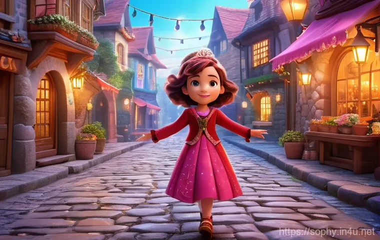 소피루비 연출 과정 - A captivating 3D animated scene depicting the magical transformation of Ruby into Sophie. Ruby, a yo...
