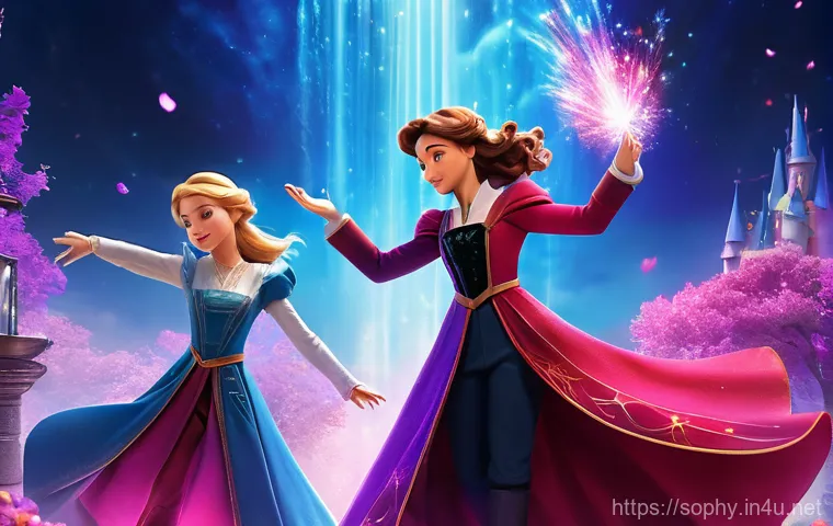 소피루비 연출 과정 - A lively 3D animated scene showcasing Sophie, fully transformed and confidently engaged in one of he...