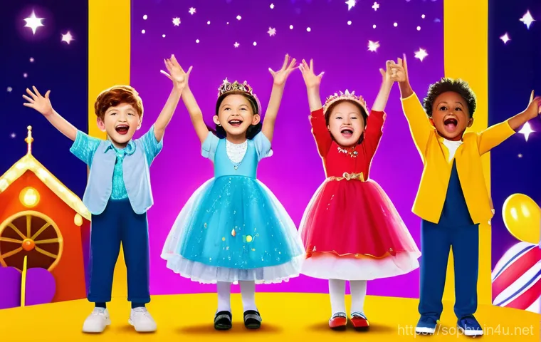 소피루비 팬덤의 글로벌 확장 - A heartwarming scene featuring Princess Ruby and her two adorable fairy friends (e.g., small, bright...