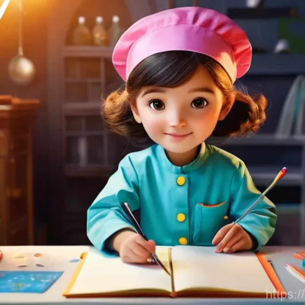 소피루비 애니메이션으로 배우는 가치 - A vibrant, animated full-body shot of Sophie Ruby, a young girl with cheerful expression and distinc...
