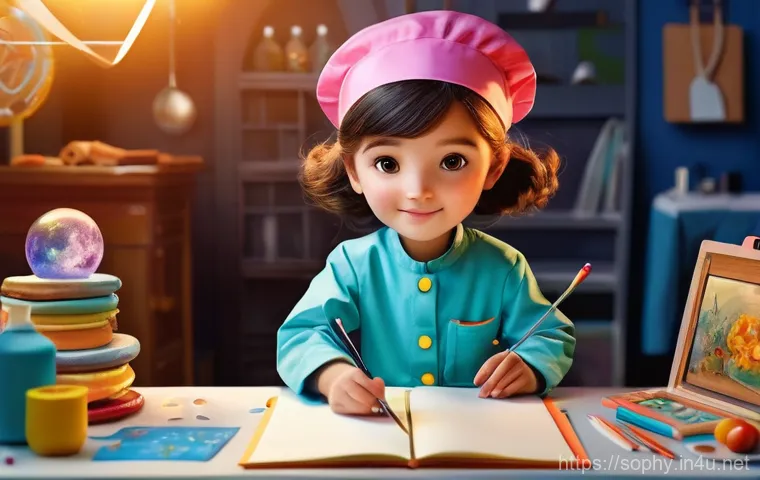 소피루비 애니메이션으로 배우는 가치 - A vibrant, animated full-body shot of Sophie Ruby, a young girl with cheerful expression and distinc...