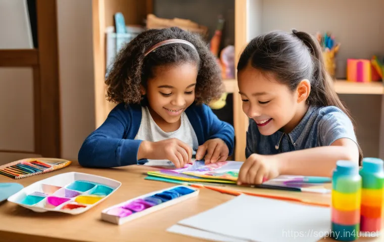 소피루비 가면 만들기 - A joyful young girl, approximately 6-7 years old, with bright eyes, wearing a handmade, sparkling So... 소피루비 가면 만들기 - A joyful young girl, approximately 6-7 years old, with bright eyes, wearing a handmade, sparkling So...